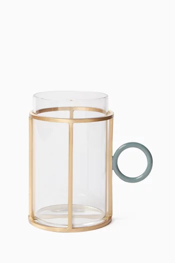 Istikana Glass Cups & Holder Set in Brass