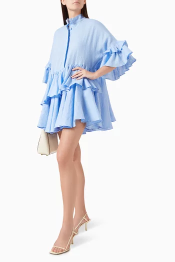 Margrit Mini Dress in Cotton-silk Blend