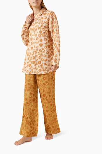 Chamomille Long Pyjama Set in Linen