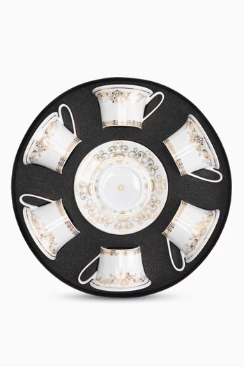 Versace Medusa Gala Low Tea Set in Porcelain, Set of 6