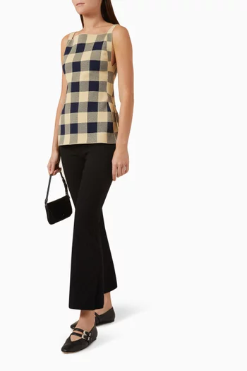 Asher Apron Gingham Top in Jacquard-knit