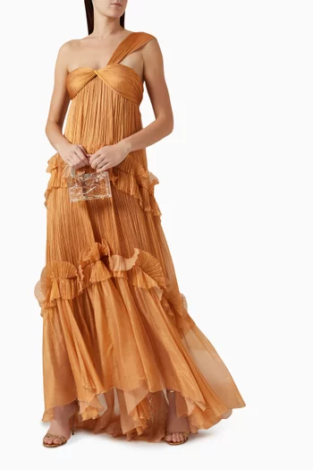 Celestia Maxi Dress in Silk Mousseline