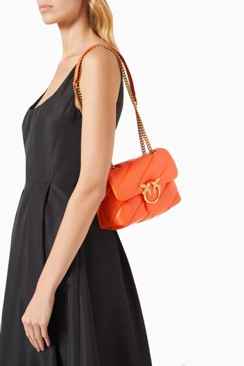 Mini Love Puff Quilted Shoulder Bag in Leather