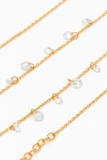 Floating CZ Chain Necklace in Gold-vermeil