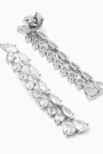 Marquis-cut Dangle Earrings in Rhodium-plated Brass