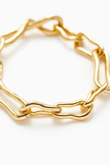 Molten Twisted Infinity Chain Bracelet in 18kt Recycled Gold Plated Brass