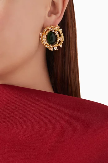 Serpent Earrings in 18kt Gold-plated Brass