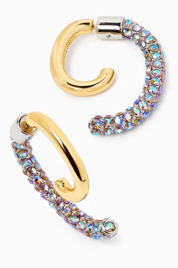 Luna Earrings in 12kt Gold-plated Brass and Pavé Crystals