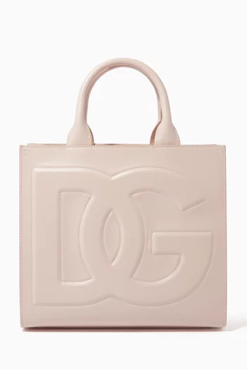 Small DG Daily Shopper Tote Bag in Calfskin    