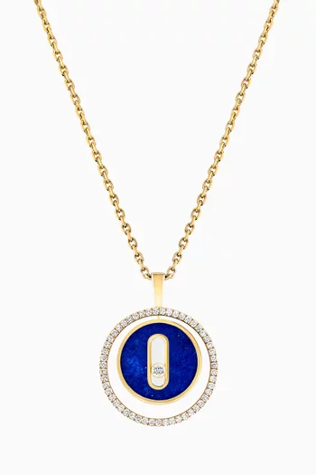 Lucky Move Diamond & Lapis Necklace in 18kt Gold