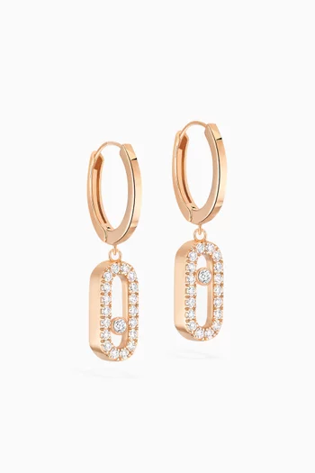 Move Uno Diamond Hoop Earrings in 18kt Rose Gold