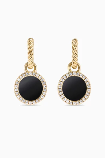 Petite DY Elements® Diamonds & Onyx Drop Earrings in 18kt Gold