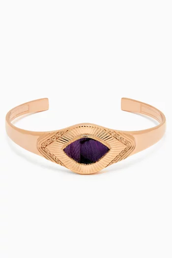 Feather Adjustable Bangle in 14kt Gold-plated Metal