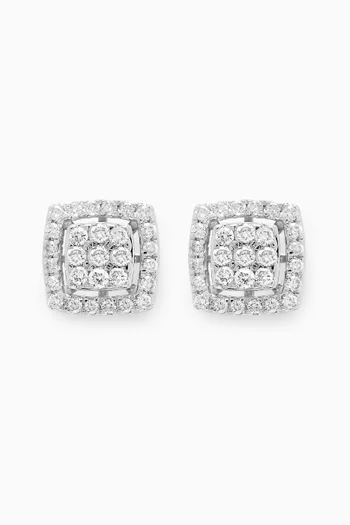 Illusion Diamond Stud Earrings in 18kt White Gold