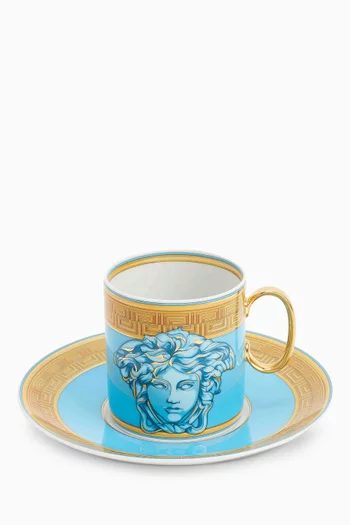 Medusa Amplified Tall Cup & Saucer Set in Porcelain Set