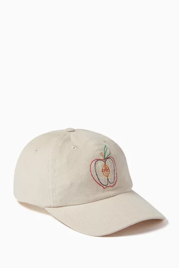 Chainstitched Apple Baseball Cap in Corduroy