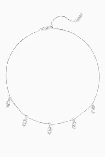 Move Uno Pavé Diamond Necklace in 18kt White Gold