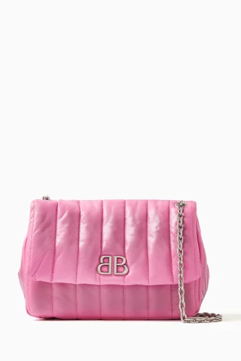 Mini Monaco Quilted Shoulder Bag in Leather