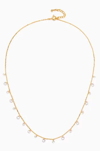 Floating CZ Chain Necklace in Gold-vermeil