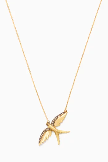 Small Bird Diamond Necklace in 18kt Gold