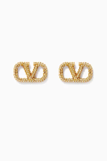 Valentino Garavani VLOGO Signature Swarovski® Stud Earrings in Metal