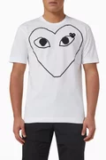 Comme des garcons play outline heart t-shirt - white clearance