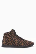 Buy Fendi Brown FF Quilted Nylon Sneakers for WOMEN in UAE | Ounass
