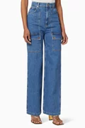 Buy SANDRO Blue Wide-leg Denim Jeans for Women in UAE | Ounass