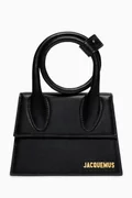 Buy Jacquemus Black Le Chiquito Noeud Tote Bag in Smooth Cowskin ...