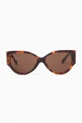 Buy Linda Farrow Brown Connie Cat-eye Sunglasses in Acetate for Women ...