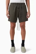 Buy Fear of God Essentials Grey Logo Sweat Shorts in Fleece for Men in ...