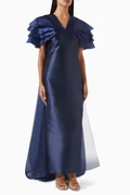 The Alize Yellow Stripe Pure Linen Cape