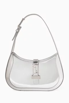 Greca Goddess Hobo Bag in Metallic Leather