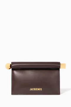 La Petite Pochette Rond Clutch Bag in Leather