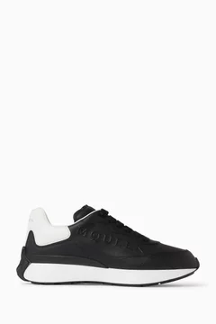 Buy McQueen Black Sprint Sneakers in Leather For Men Online | Ounass UAE
