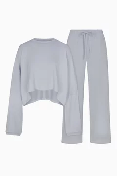 Sleep Cropped Henley & Pant Sleep Set