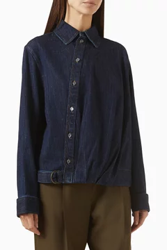 Draped Shirt in Denim