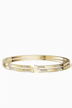 Alif Pavé Diamond Bangle in 18kt Gold