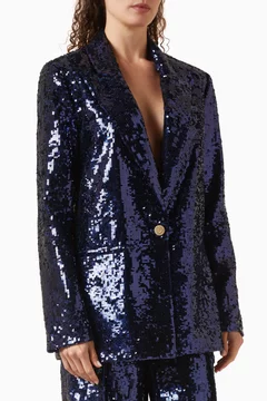 Quincy Sequin-embellished Oversized Blazer