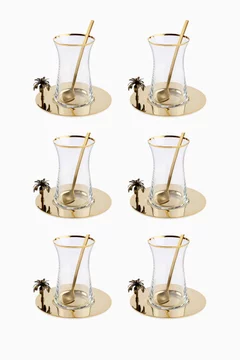 Palm Turkish Cup & Saucer, Set of 6