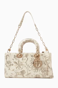 Medium Lady D-Joy Tote Bag in Cabinet de Curiosités Leather