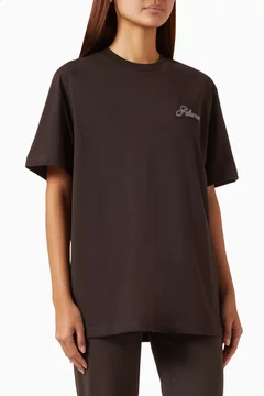 Buy Adanola Brown Oversized Script T-shirt in Cotton For Women Online ...