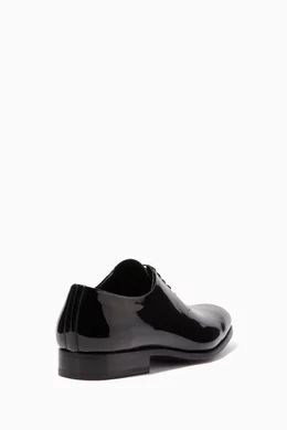 Black Patent Leather Oxford Shoes for Men