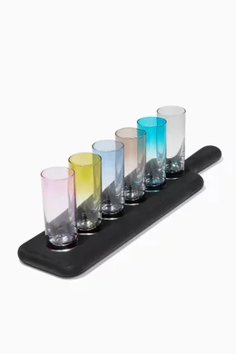 Buy Colourless Paddle Vodka Glass Set And Black Beech Paddle for UNISEX in UAE Ounass