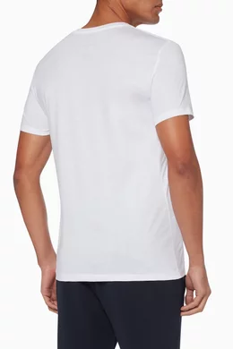Buy Armani Exchange White Pima Cotton V Neck T Shirt for Men in