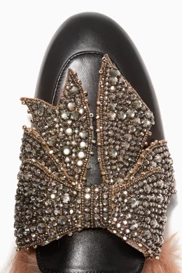 Buy Gucci Black Black Bow Embellished Princetown Loafers for Women in UAE Ounass