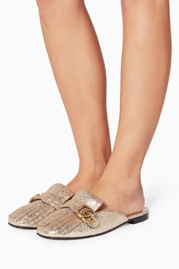 Marmont metallic laminate leather slipper 2025