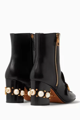 Gucci boots with pearls hotsell