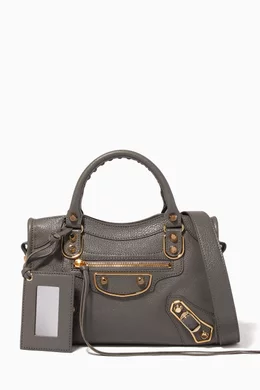 Buy Balenciaga Grey Mini Classic Metallic Edge City Bag for Women