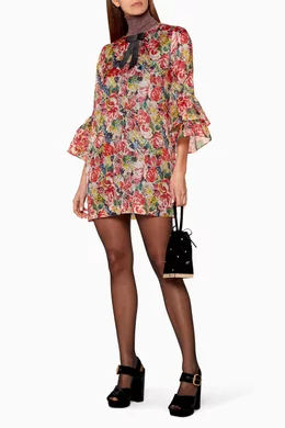 Ganni seneca silk dress sale